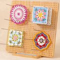 Norcho 14.4" Bamboo Crochet Blocking Board with 36 Pegs, Granny Square Mats for Knitting and Crocheting Projects