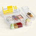 Norcho 16 PCS Clear Plastic Drawer Organizer Set, Desk Dividers Trays, Storage Bins for Makeup Jewelry Gadgets, Bedroom Bathroom Office