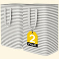 Norcho 2 Pack 80L Foldable Waterproof Laundry Basket with Extendable Handles, Stands Upright, Black