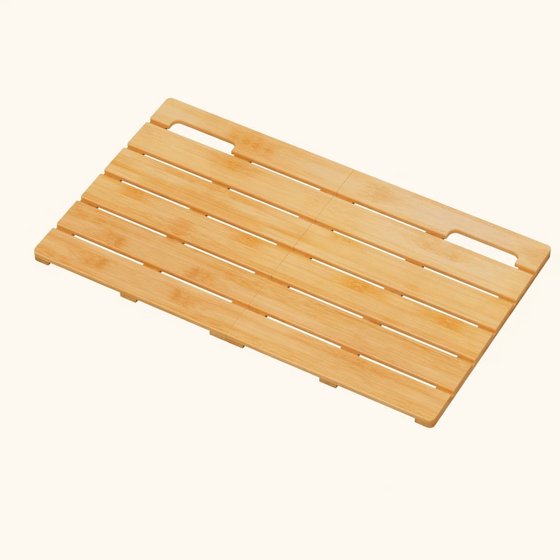 Norcho 23x14" Bamboo Bath Mat Non Slip Foldable Indoor Outdoor Shower Mat for Spa Pool, 300lbs