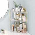 Norcho 3-Tier Corner Bathroom Counter Organizer, Plastic Makeup & Skincare Storage Shelf, Large Countertop Cosmetic & Perfume Organizer for Bathroom, Bedroom, Kitchen & Vanity, Clear