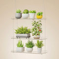 Norcho 3-Tier Window Plant Shelves, 15-Inch Acrylic Adjustable Hanging Floating Shelf, Window Sill Extender for Indoor Succulents, Microgreens, Seed Starter Pots, and Herb Planters