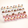 Norcho 4-Tier Cupcake Display Stand, Clear Tiered Shelf for Desserts, Figurines, and Party Decor, 12-Inch, 2-Pack