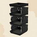 Norcho 4-Tier Plastic Stackable Storage Baskets, Stacking Bins for Food, Clothes, and Household Organization, Black