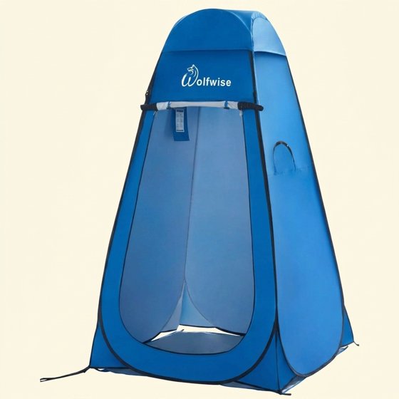 Norcho 47x83" Pop Up Shower Tent with Floor, Portable Changing Privacy Toilet Shelter with Ventilation, Blue