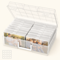 Norcho 4x6 Photo Storage Box, 16 Inner Photo Cases with Lids, Clear Plastic Photo Organizer with Label Stickers for Photos, Seeds, Stickers, Cards, Pictures, Stamps & Office Supplies
