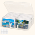 Norcho 4x6 Photo Storage Box, 18 Inner Photo Cases with Lids, Clear Plastic Photo Organizer with Label Stickers for Photos, Seeds, Stickers, Cards, Pictures, Stamps & Office Supplies