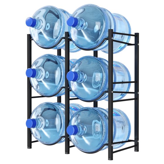 Norcho 5 Gallon Water Jug Holder, 3 Tier Water Bottle Stand with 6 Slots, Heavy Duty Water Dispenser Rack for Home and Office