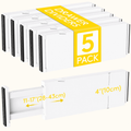Norcho 5 Pack 4" High Drawer Dividers, 11–17 inch Adjustable Drawer Organizer, Expandable Drawer Separator for Clothes, Utensils, Dresser, Kitchen, Bedroom & Office Storage Organization