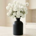 Norcho 5 Pcs White Artificial Silk Mums Ball Flowers Long Stems, Fake Chrysanthemums Pom Pom for Vase Home Wedding Decor