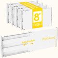 Norcho 8" Tall Drawer Dividers 4 Pack, Expandable 13.8–22.2 Inch Adjustable Drawer Organizers for Clothes, Dresser, Closet, Bathroom and Kitchen Storage Separation