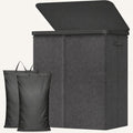 Norcho 85L Large Laundry Hamper with Lid, Foldable Tall Clothes Basket with Handles and Removable Bag for Bedroom, Bathroom, Dorm, Dark Gray