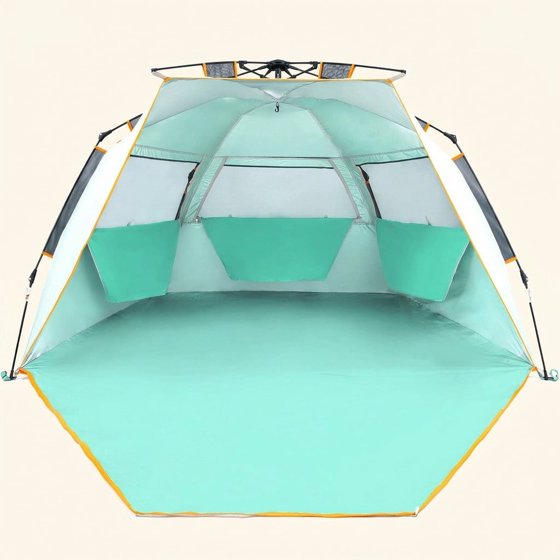 Norcho 85x45x49" Instant Beach Tent with Zip Extendable Porch, Pop Up Sun Shade for 3-4 Person, Mint Green