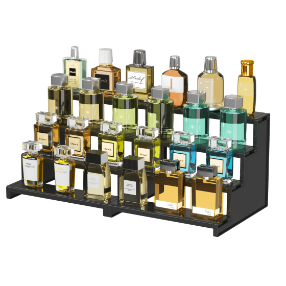 Norcho 9-Inch Cologne Organizer for Men, 4-Tier Large Perfume Stand, Tool-Free Assembly Display Shelf for Fragrance, Aftershave, Skincare, and Makeup, 2-Pack