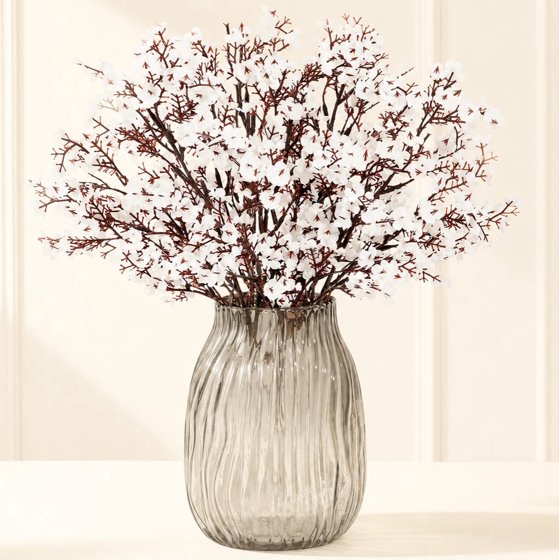 Norcho Baby’s Breath Artificial Flowers, Silk Gypsophila Faux Stems for Wedding Bouquets, Home Decor, Centerpieces, DIY, Farmhouse/Party, White, 6 Bundles
