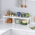 Norcho Cabinet Shelf Organiser, Expandable Countertop Kitchen Shelves, Plastic Shelf Riser for Pantry Kitchen Storage and Spice Rack, Set of 4, 16 x 8 x 7 inch (40 x 21 x 18 cm)
