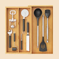 Norcho Expandable Bamboo Utensil Organizer Tray, Adjustable Cutlery and Flatware Holder for Kitchen Drawer, 8.9–15.8 x 15.75"