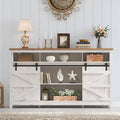 Norcho Farmhouse TV Stand for TVs up to 65", Entertainment Center with Sliding Barn Doors, Adjustable Shelves and Open Storage, TV Console for Living Room and Bedroom