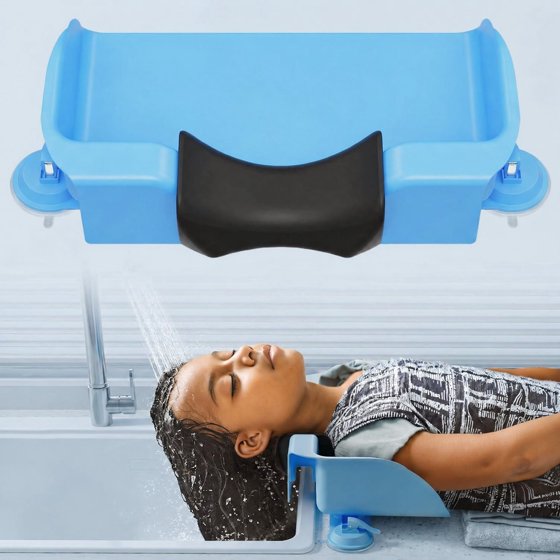 Hair Wash Basin for Kids, Portable Shampoo Bowl, Hair Washing Tray for Sink at Home, Hair Washing Station, Ocean Blue