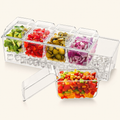 Norcho Ice Chilled Condiment Caddy 5 Containers, Condiment Server with Lid, Serving Tray Platter with Removable Dishes for Bar, Fruit, Salad, Taco Party & Garnishes