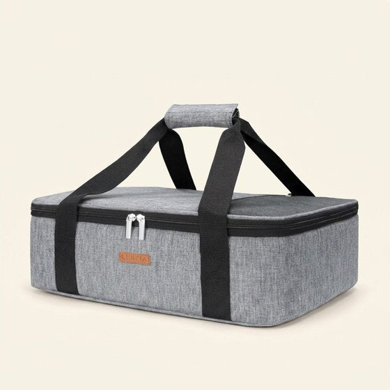 Norcho Insulated Casserole Carrier Keeps Food Hot Cold, Thermal Tote Fits 9x13" Baking Dish, Grey