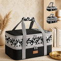 Norcho Insulated Double Decker Casserole Carrier, Expandable Lasagna Tote Bag for Hot or Cold Food, Fits 9" x 13" Baking Dish, Black-Flowers