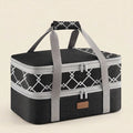 Norcho Insulated Double Decker Casserole Carrier, Expandable Lasagna Tote Bag for Hot or Cold Food, Fits 9" x 13" Baking Dish, Black-Geometric
