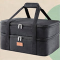 Norcho Insulated Double Decker Casserole Carrier, Lasagna Tote Bag for Hot or Cold Food, Fits 9" x 13" Baking Dish, Black