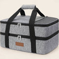 Norcho Insulated Double Decker Casserole Carrier, Lasagna Tote Bag for Hot or Cold Food, Fits 9" x 13" Baking Dish, Gray