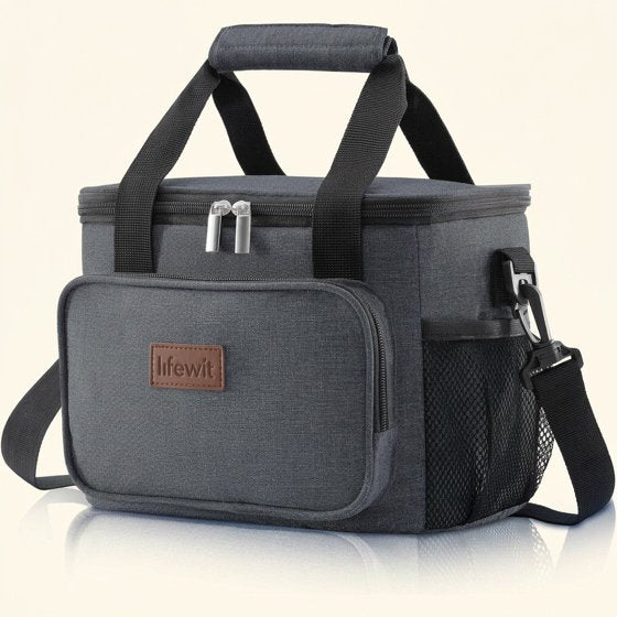Norcho Insulated Lunch Bag Soft Cooler Tote for Adults, Dark Gray 12-Can 9L