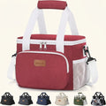 Norcho Insulated Lunch Bag Soft Cooler Tote for Adults, White Red 12-Can 9L