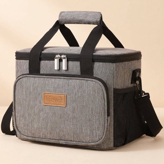 Norcho Large Insulated Lunch Bag Cooler Tote for Adults, Soft Lunch Box for Men and Women, 24-Can (16L), Gray
