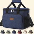 Norcho Large Insulated Lunch Bag Soft Cooler Tote for Adults, Dark Blue 24-Can 16L
