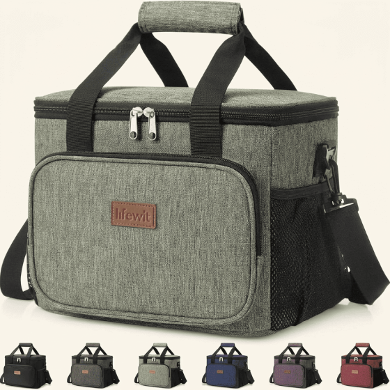 Norcho Large Insulated Lunch Bag Soft Cooler Tote for Adults, Dark Green 24-Can 16L