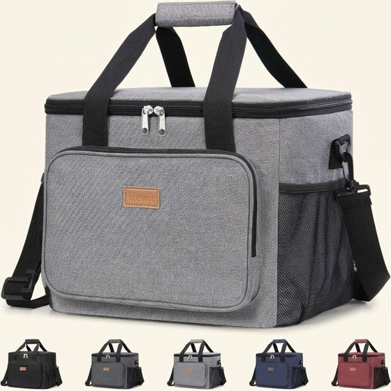 Norcho Large Insulated Lunch Bag Soft Cooler Tote for Adults, Gray 40-Can 24L