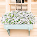 Norcho Outdoor Artificial Flowers, 24 Bundles Plastic Fake Daisy, Faux Plants for Spring/Summer Porch, Window Box, Vase, White