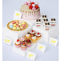Norcho Plastic Buffet Risers Set of 5, White Food Display Stands for Buffet Table, 6",6",7.8",8.3",10" Nesting Cube Dessert Cake Holders for Party, Jewelry and Collectibles Display