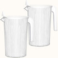 Norcho Plastic Laundry Detergent Dispenser 2-Pack, 51 oz Clear PET Containers with Handle, Easy Pour Lid and 8 Labels for Detergent, Softener and Scent Beads Laundry Room Organization