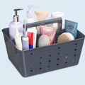 Norcho Portable Shower Caddy, Plastic Bathroom Organizer with Handle and Drain Holes, Hard Cleaning Basket for Toiletries Storage, Dorm Room Essentials for College Bathroom Organization, Dark Blue