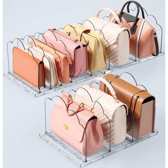 Norcho Purse Organizer for Closet 3 Pack, Clear Handbag Storage Organizer, Adjustable Clutch Bag Dividers for Closet Shelf, Bookshelf Dividers for Sweaters Bedroom Storage
