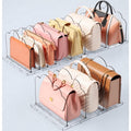 Norcho Purse Organizer for Closet 3 Pack, Clear Handbag Storage Organizer, Adjustable Clutch Bag Dividers for Closet Shelf, Bookshelf Dividers for Sweaters Bedroom Storage