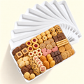 Norcho Serving Tray Set, 15" x 10" White Serving Platters for Party Supplies, 10 Pack Reusable Food Trays for Veggies, Snacks, Fruit, Cookies, Desserts, Kitchen & Pantry Organization