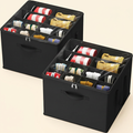 Norcho Shoe Storage Organizer for Closet, Large Fabric Shoe Boxes with Clear Lids, Foldable Bins for Boots, Heels, and Sneakers, Fits 24–32 Pairs (12–16 Pairs Each), 2-Pack, Black