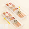 Norcho Sliding Makeup Drawer Organizer, Fits 13-20" Deep, Extendable Hanging Divider 1.8" High Tray Vanity Office Kitchen Translucent 2Pcs