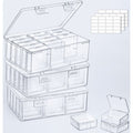 Norcho Small Bead Organizer 3-Case, Clear Plastic Craft Storage Boxes with Hinged Lids, Anti-Tipping Divided Base and Labels for Jewelry, Beads, Diamonds, Seeds and Screws Storage