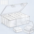 Norcho Small Bead Organizer Case, Clear Plastic Craft Storage Boxes with Hinged Lids, Anti-Tipping Divided Base and Labels for Jewelry, Beads, Diamonds, Seeds and Screws Storage