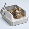 Norcho Stainless Steel Cat Litter Box for Kitty, Metal Litter Tray with High Sides, Anti-Leakage Design, Non-Slip Pads and Easy Clean Surface, Top Entry Pet Litter Pan