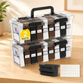 Norcho Trading Card Storage Box for Toploader, Stackable Reinforced Latch Case with 8 Adjustable Dividers, Writable Labels, Organizer for MTG TCG Sports Baseball Cards, 2 Pack