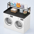 Norcho Washer Dryer Countertop with Adjustable Shelf, Melamine Laundry Room Organizer Top with Edge Rails and Towel Rack for Storage and Organization, Black
