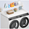 Norcho Washer Dryer Countertop with Adjustable Shelf, Melamine Laundry Room Organizer Top with Edge Rails and Towel Rack for Storage and Organization, White
